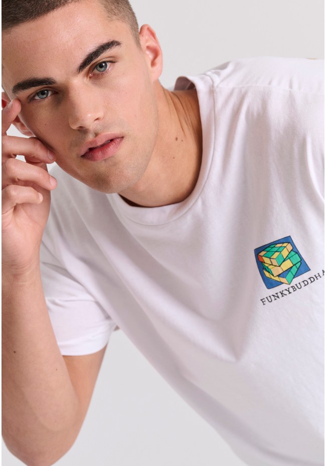 Relaxed fit t-shirt με retro τύπωμα στην πλάτη