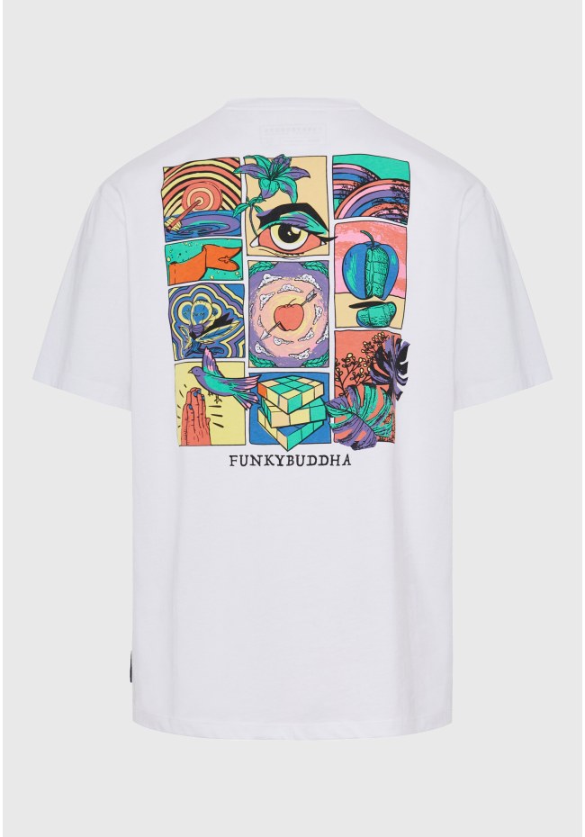 Relaxed fit t-shirt με retro τύπωμα στην πλάτη