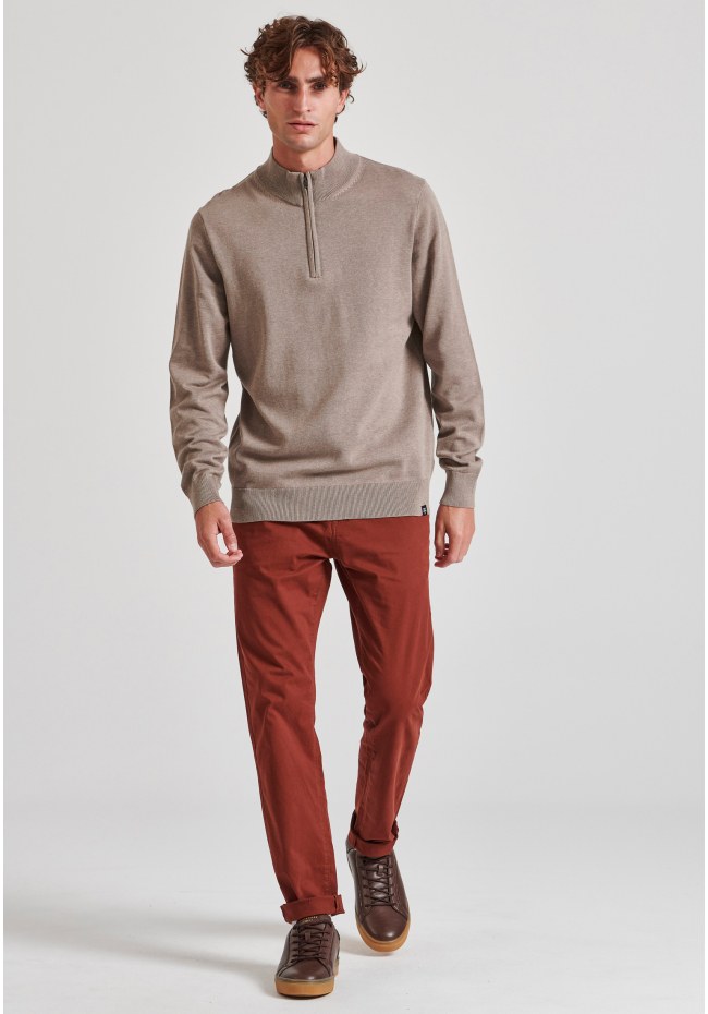 Ανδρικό half-zip πλεκτό πουλόβερ