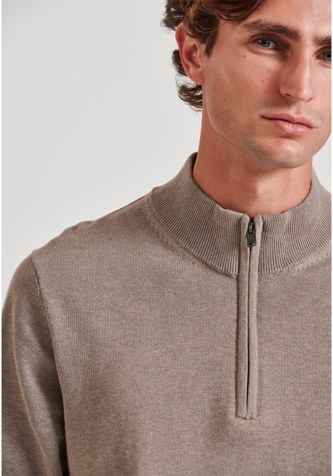Ανδρικό half-zip πλεκτό πουλόβερ