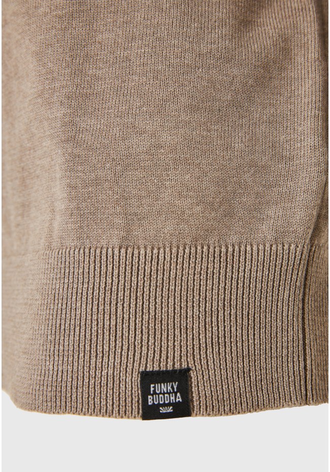 Ανδρικό half-zip πλεκτό πουλόβερ