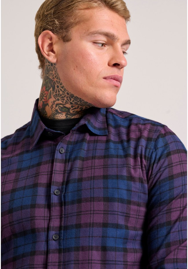 Flannel καρό πουκάμισο με τσέπη στο στήθος