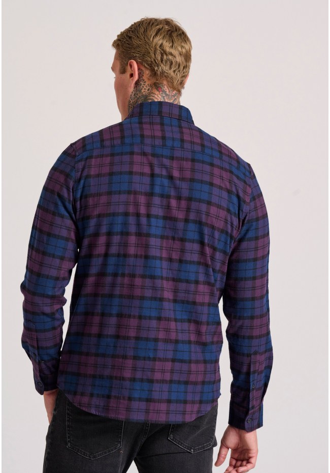 Flannel καρό πουκάμισο με τσέπη στο στήθος