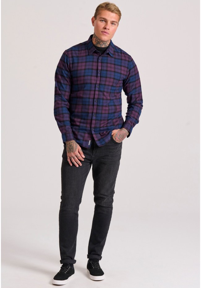 Flannel καρό πουκάμισο με τσέπη στο στήθος