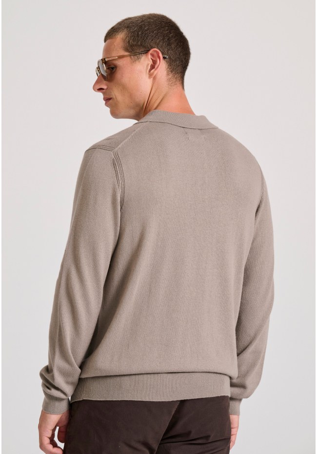 Men's knitted cashmere blend polo shirt