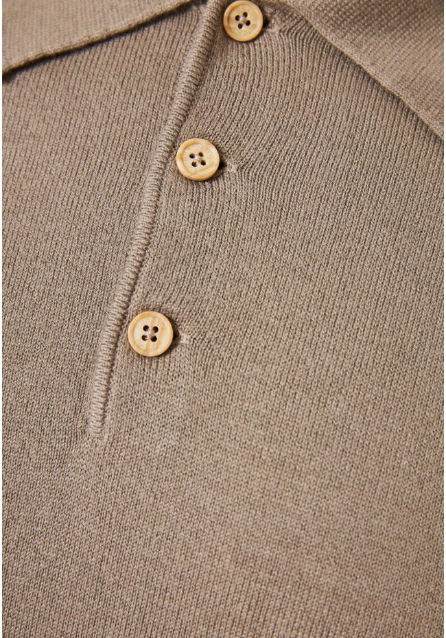 Men's knitted cashmere blend polo shirt