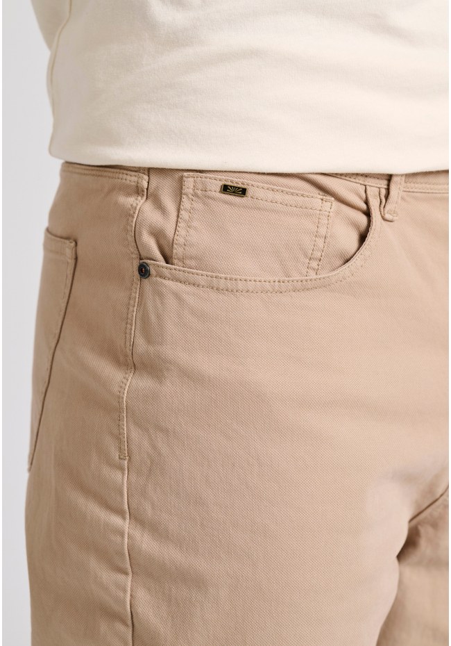 Loose tapered fit casual παντελόνι σε ζακάρ ύφανση