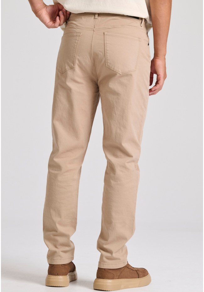 Loose tapered fit casual παντελόνι σε ζακάρ ύφανση