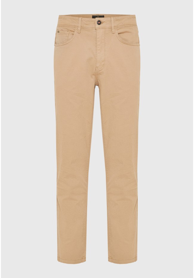 Loose tapered fit casual παντελόνι σε ζακάρ ύφανση