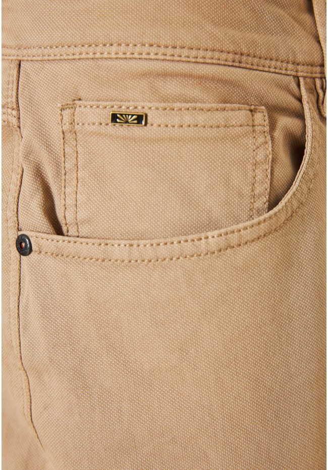 Loose tapered fit casual παντελόνι σε ζακάρ ύφανση