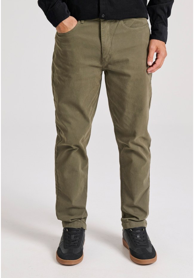 Loose tapered fit casual παντελόνι σε ζακάρ ύφανση