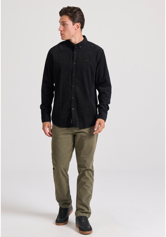 Loose tapered fit casual παντελόνι σε ζακάρ ύφανση