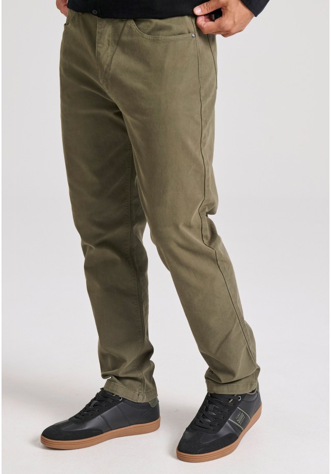 Loose tapered fit casual παντελόνι σε ζακάρ ύφανση