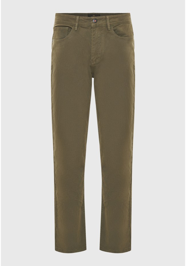 Loose tapered fit casual παντελόνι σε ζακάρ ύφανση