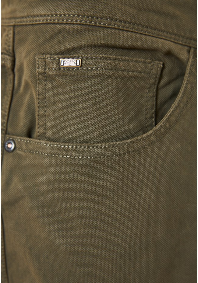 Loose tapered fit casual παντελόνι σε ζακάρ ύφανση