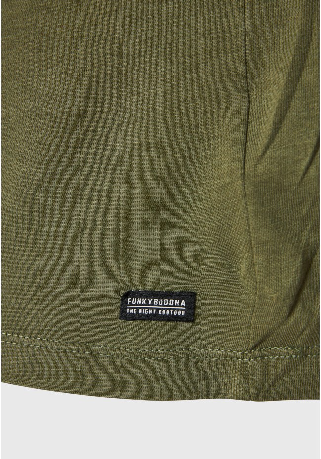 Relaxed fit t-shirt με λαιμό henley