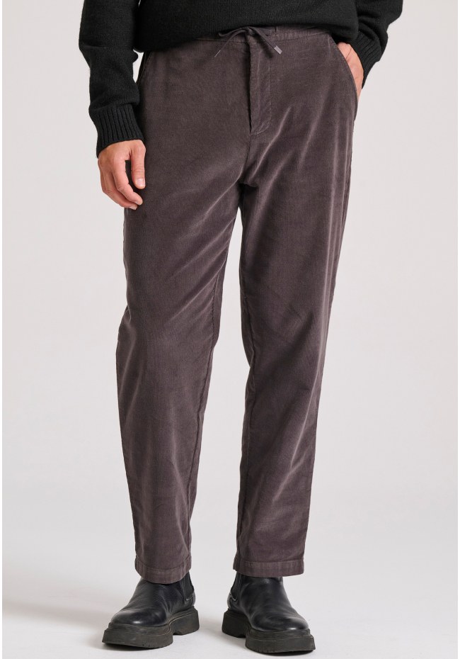 Loose fit garment dyed corduroy pants