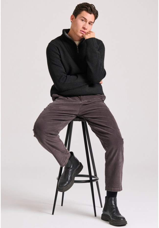 Loose fit garment dyed corduroy pants