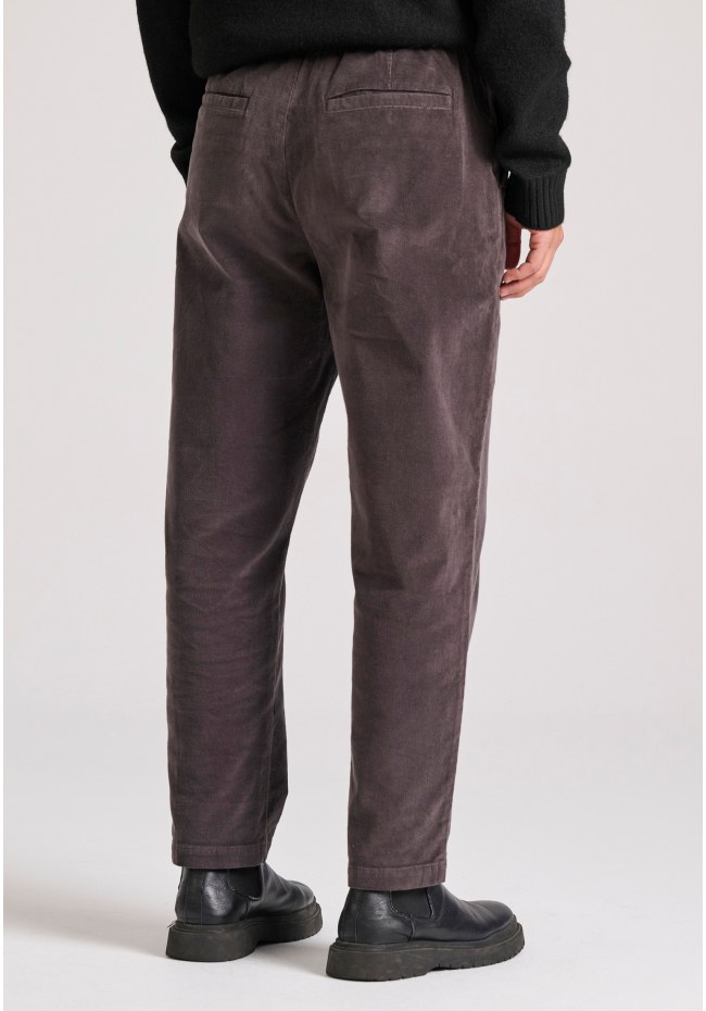 Loose fit garment dyed corduroy pants
