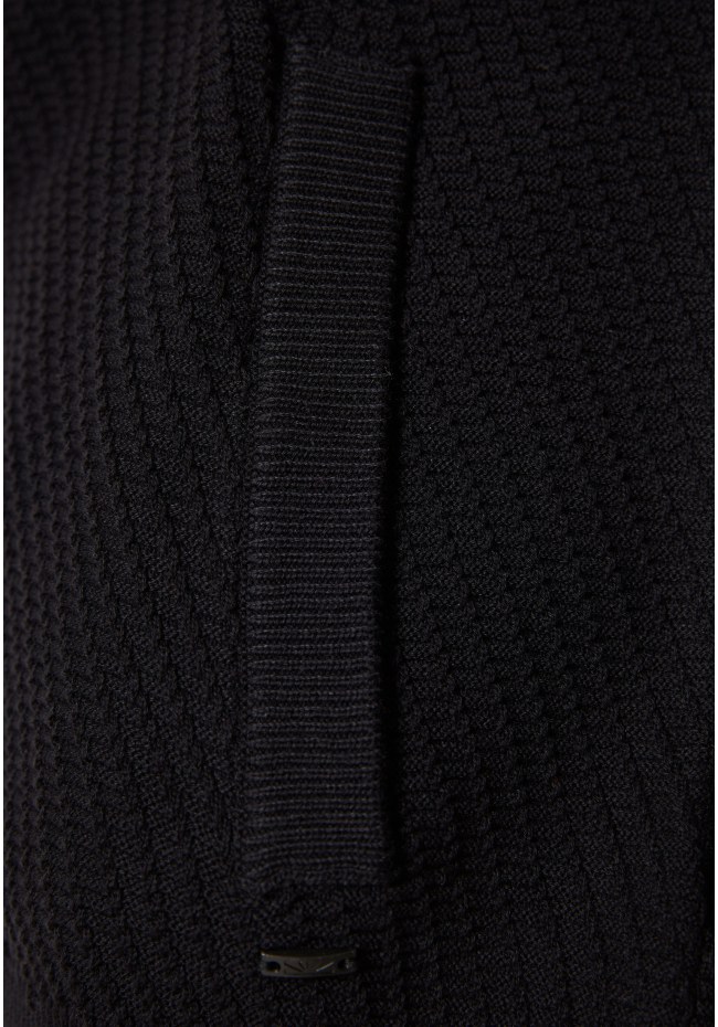 Relaxed fit ζακέτα με ανάγλυφη υφή και κουκούλα