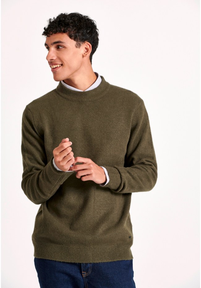 Ανδρικό πουλόβερ με στρογγυλή λαιμόκοψη