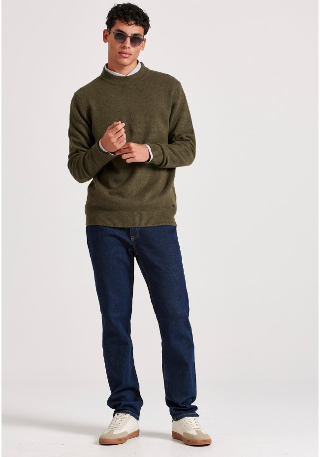 Ανδρικό πουλόβερ με στρογγυλή λαιμόκοψη