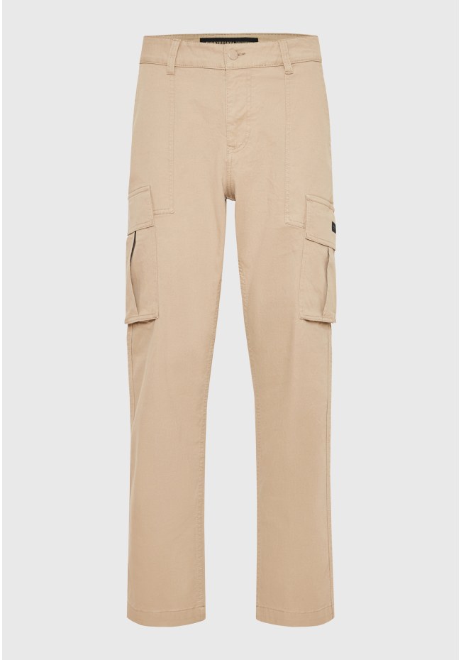 Loose fit cargo παντελόνι σε micro ζακάρ ύφανση (dobby)