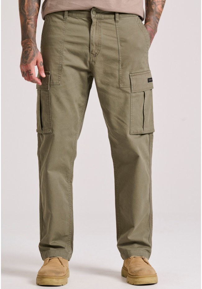 Loose fit cargo pants in micro jacquard pattern (dobby)
