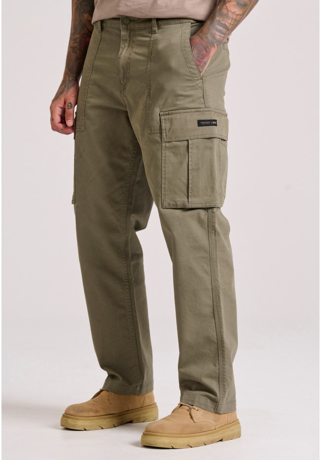 Loose fit cargo pants in micro jacquard pattern (dobby)