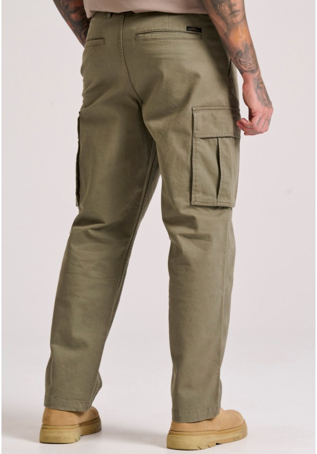 Loose fit cargo pants in micro jacquard pattern (dobby)