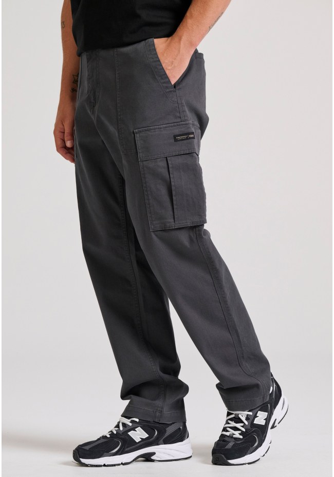 Loose fit cargo pants in micro jacquard pattern (dobby)