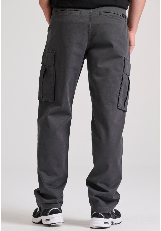 Loose fit cargo pants in micro jacquard pattern (dobby)