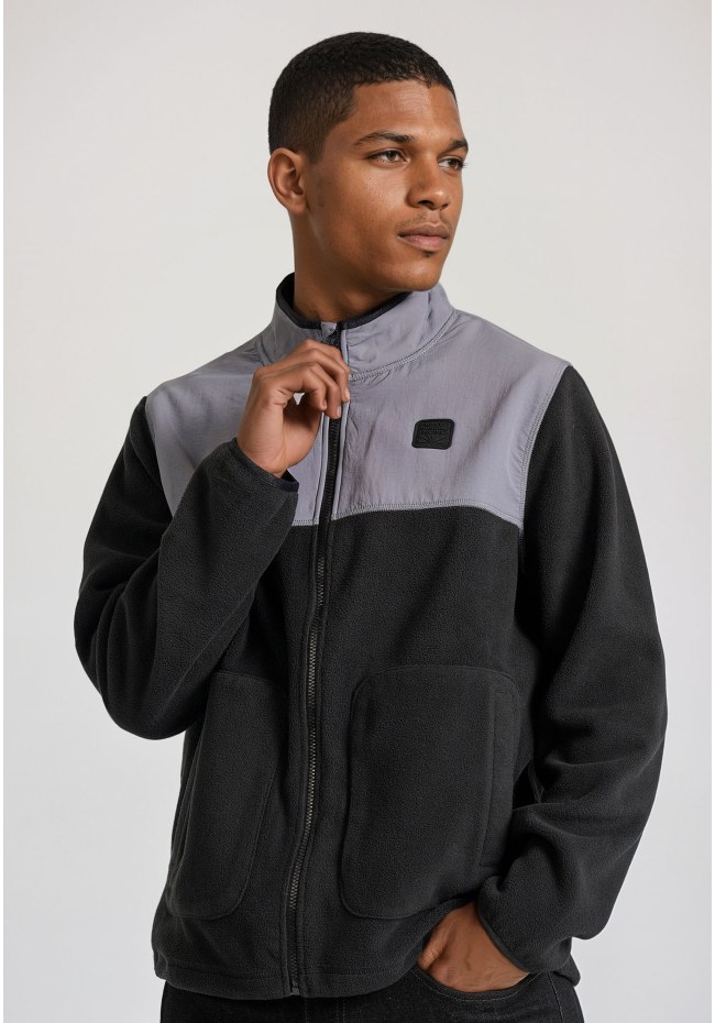 Oversized ζακέτα fleece με rubber logo