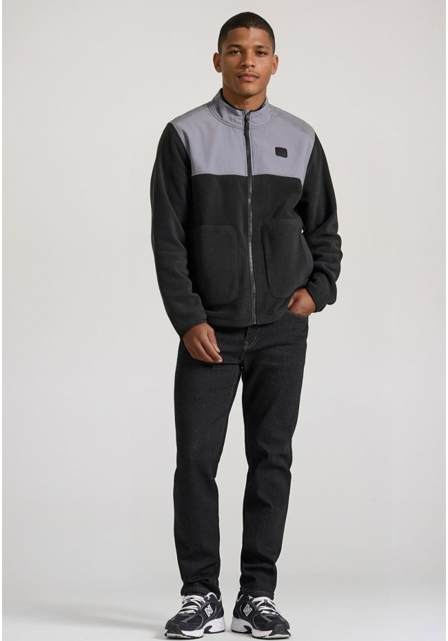 Oversized ζακέτα fleece με rubber logo