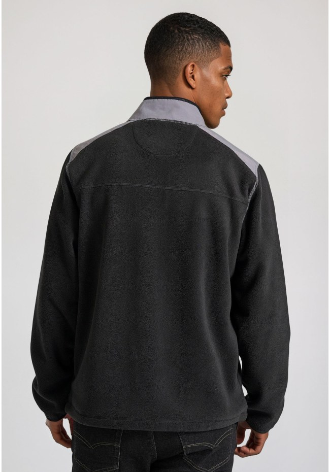 Oversized ζακέτα fleece με rubber logo