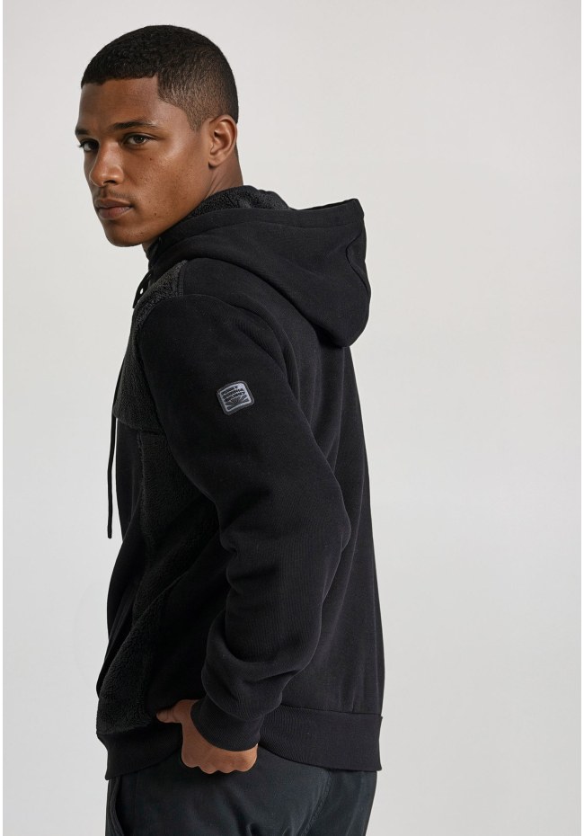 Oversized φούτερ ζακέτα με εσωτερική επένδυση