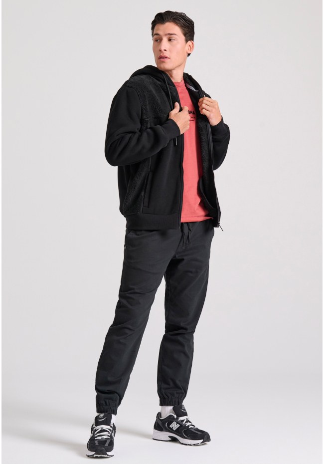 Oversized φούτερ ζακέτα με εσωτερική επένδυση