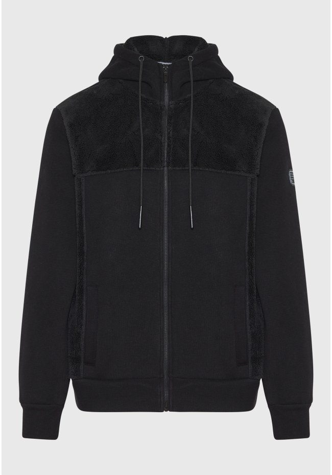 Oversized φούτερ ζακέτα με εσωτερική επένδυση