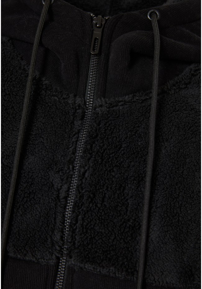 Oversized φούτερ ζακέτα με εσωτερική επένδυση