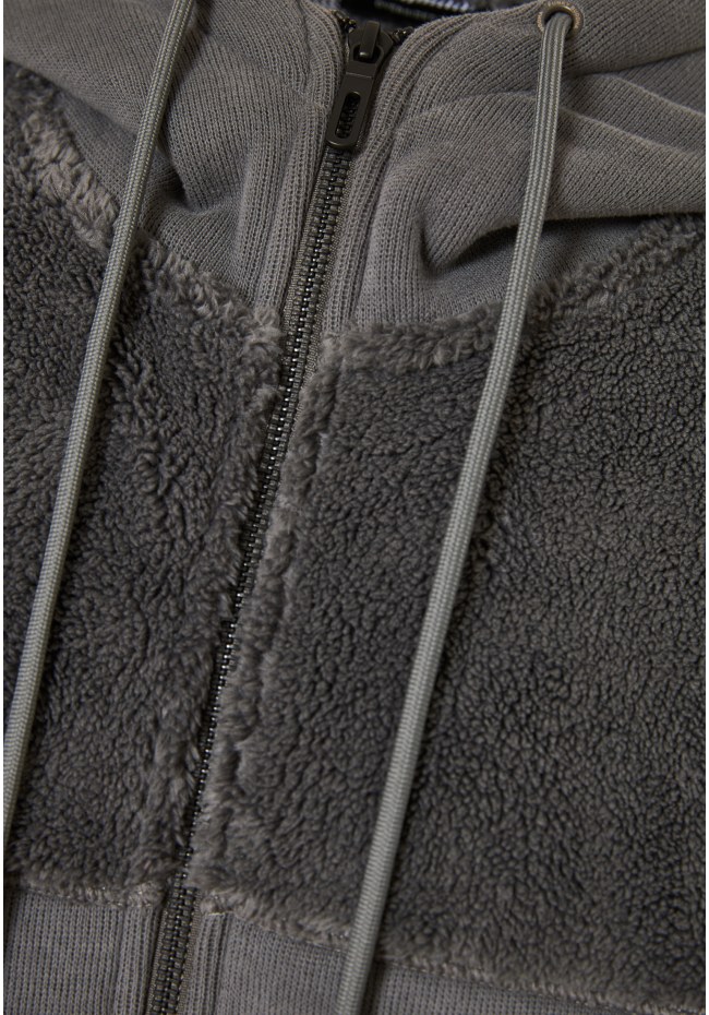 Oversized φούτερ ζακέτα με εσωτερική επένδυση