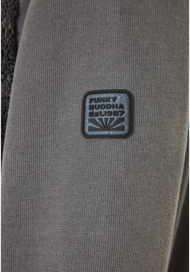 Oversized φούτερ ζακέτα με εσωτερική επένδυση