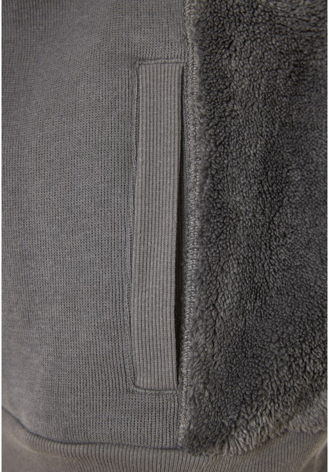 Oversized φούτερ ζακέτα με εσωτερική επένδυση