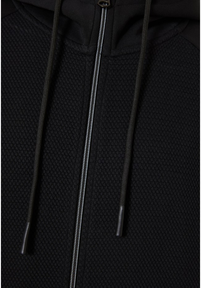 Men's zip-up hoodie with wafle weaving