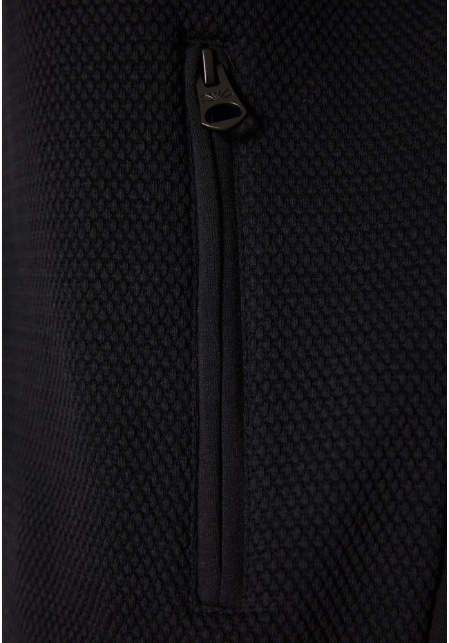 Men's zip-up hoodie with wafle weaving