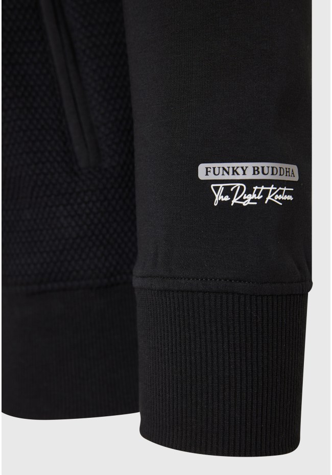 Men's zip-up hoodie with wafle weaving