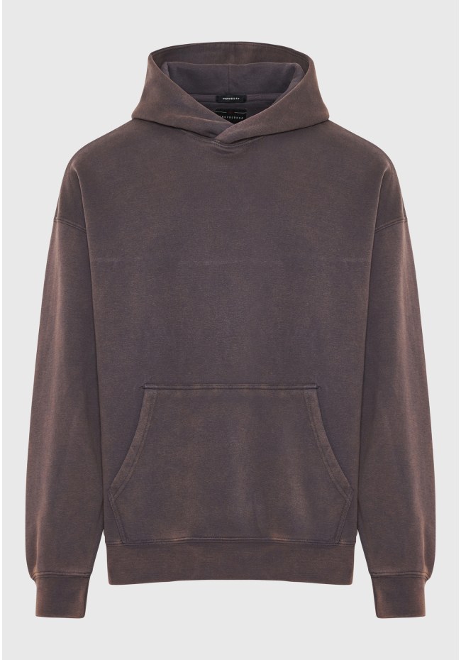 Oversized garment dyed φούτερ με κουκούλα