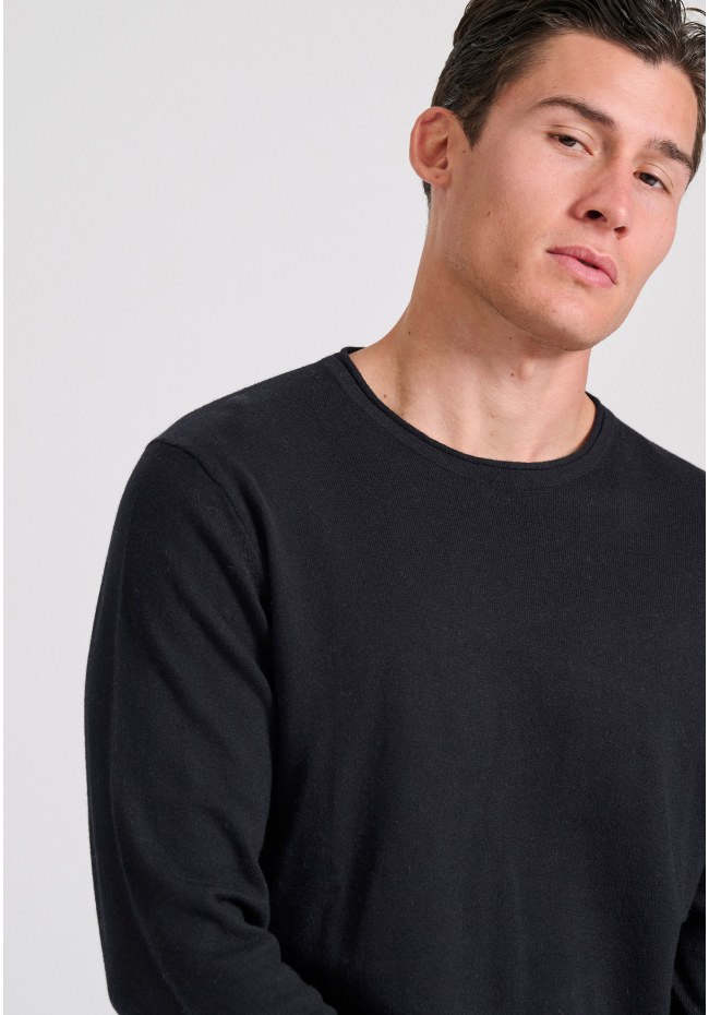 Casual πλεκτή μπλούζα με μίξη από μαλλί και κασμίρ