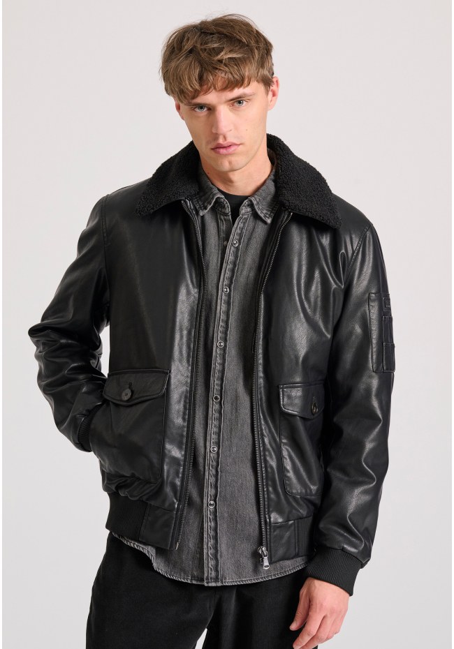 Bomber jacket από οικολογικό δέρμα (PU)