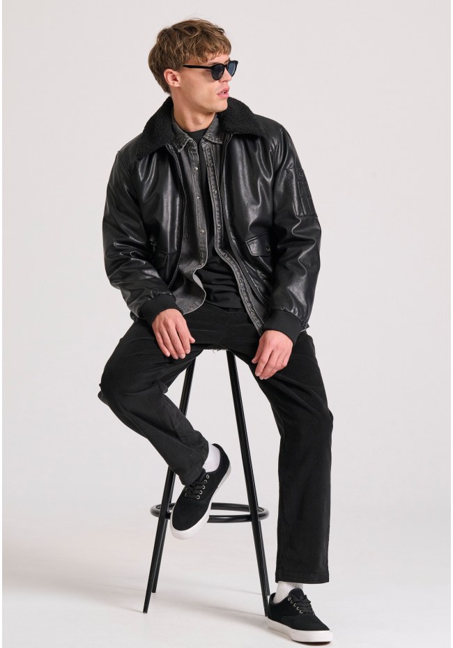 Bomber jacket από οικολογικό δέρμα (PU)