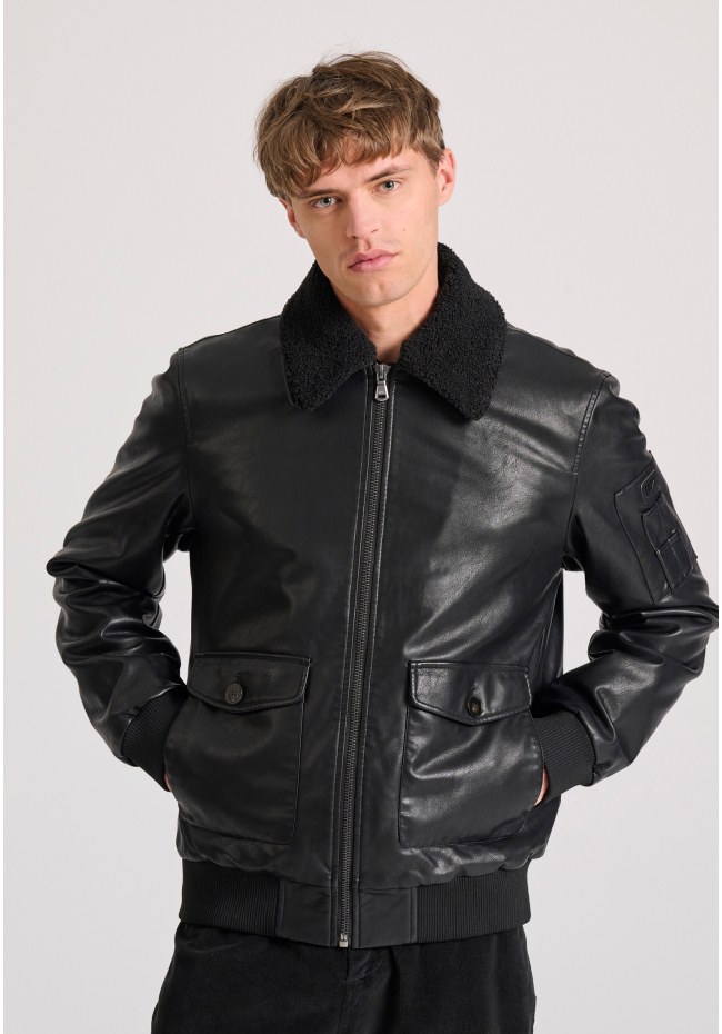 Bomber jacket από οικολογικό δέρμα (PU)